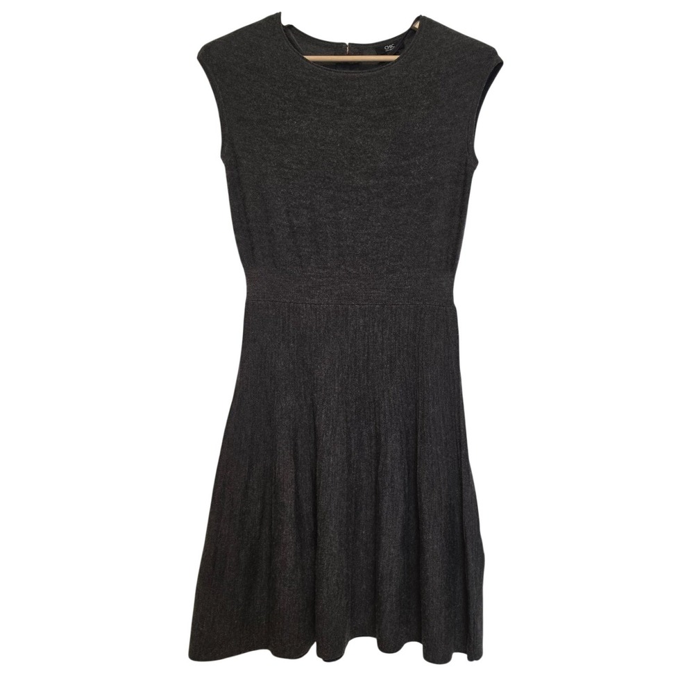 Chic by Jacob Sleeveless Wool Blend Fit and Flare Sweater Dress Gray Size Medium